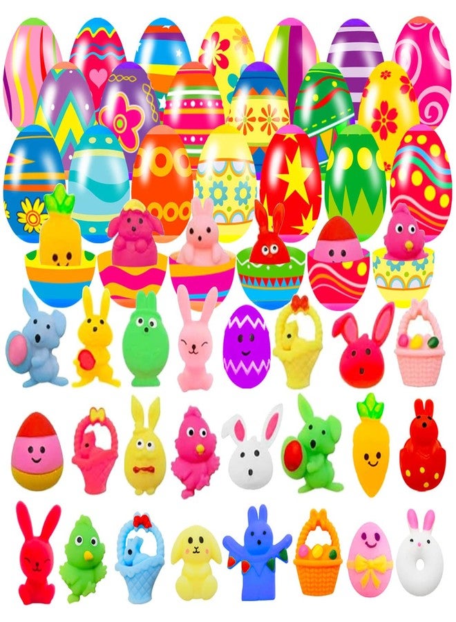Holydeck 24 Pack Prefilled Easter Eggs with Squishy Toys Inside Bright Colorful Easter Eggs with Fidget Toys Great for Kids Girls Boys Easter Basket Stuffers Eggs Fillers Party Favors Gifts - Image 1
